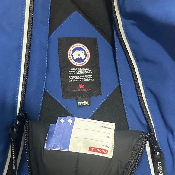 Canada Goose Blue Snowsuit with Fur Trimmed hood - Picture 2 of 4